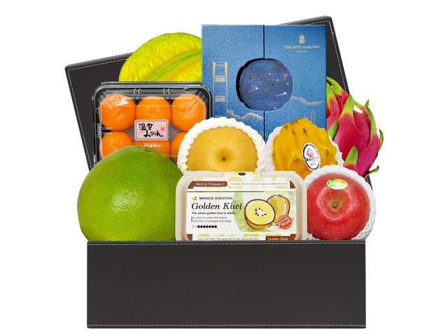 Mid-Autumn Gift Hamper - Mid-Autumn Ritz-Carlton Mooncake Luxury Fruit Gift Basket FH289 - M30712A2 Photo
